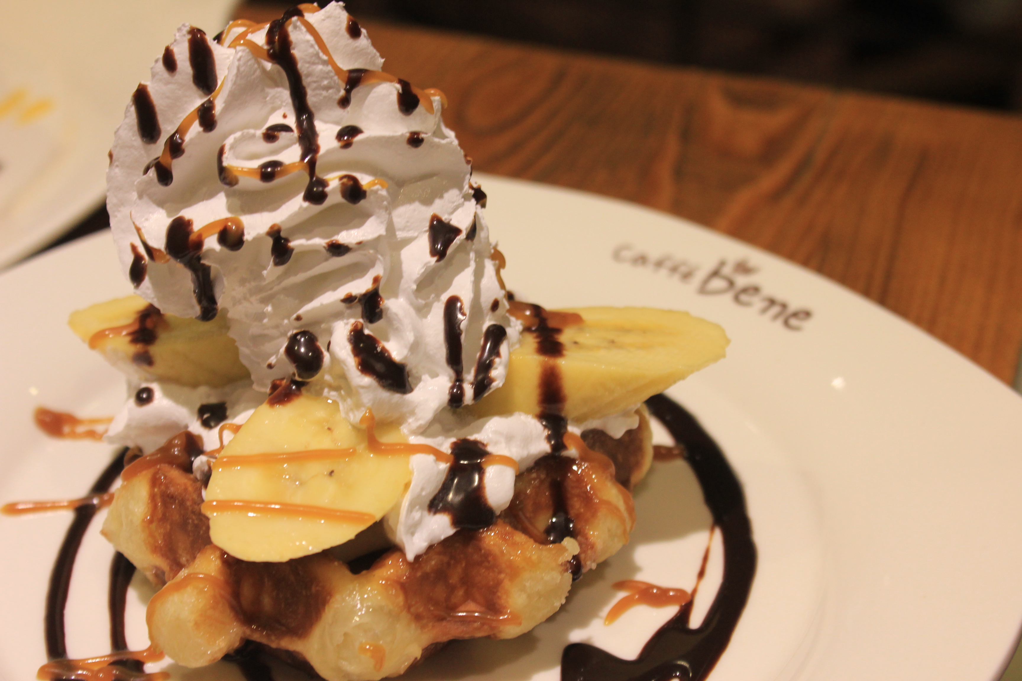 Caramel Banana Cream Liege Waffle